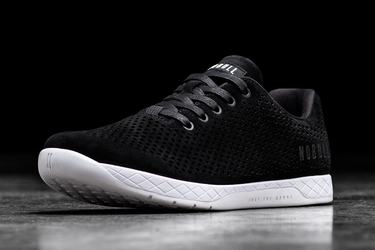 Nobull Suede Men's Trainers Black White | Australia (AN6524)